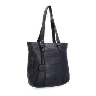 Prošívaná kožená shopper kabelka přes rameno Noelia Bolger materiál kůže zapínání na zip barva černá velikost střední NB 2062 C