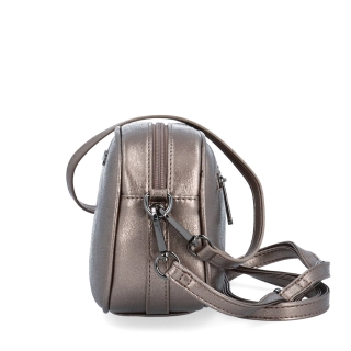 Malá crossbody kabelka s odnímatelným popruhem Le Sands materiál syntetická kůže zapínání na zip barva metalická velikost malá 4370 BR Z boku