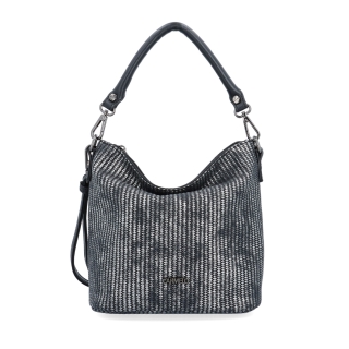 Stylová crossbody kabelka s originálním vzorem Carmelo materiál syntetická kůže zapínání na zip barva metalická velikost malá 4380 STR Zepředu