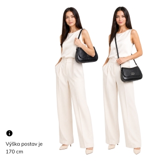 Elegantní kabelka se dvěma odnímatelnými popruhy Le Sands materiál syntetická kůže zapínání s klopou barva vínová velikost malá 4640 BO Na postavě