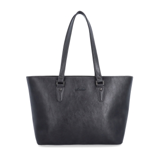 Prostorná shopper kabelka s čistým designem Le Sands materiál syntetická kůže zapínání na zip barva šedá velikost velká 7719 TS Zepředu