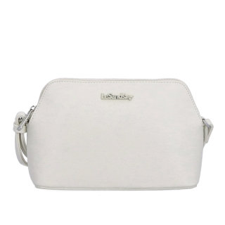 Jemná, minimalistická crossbody kabelka Le Sands materiál syntetická kůže zapínání na zip barva béžová velikost malá 7718 BE Zepředu