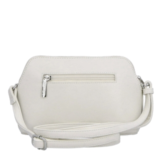 Jemná, minimalistická crossbody kabelka Le Sands materiál syntetická kůže zapínání na zip barva béžová velikost malá 7718 BE Zezadu