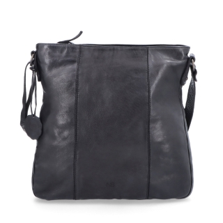 Kožená crossbody kabelka s prošíváním Noelia Bolger materiál kůže zapínání na zip barva černá velikost střední NB 2002 C Zepředu