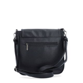 Syntetická crossbody kabelka s výraznou sponou Carmelo materiál syntetická kůže zapínání s klopou barva černá velikost střední 4363 C Zezadu