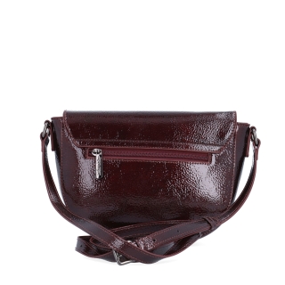 Elegantní crossbody kabelka s klopou Le Sands materiál syntetická kůže zapínání s klopou barva vínová velikost malá 4647 BO Zezadu