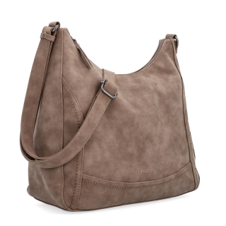 Crossbody syntetická kabelka s prošitím Tangerin materiál syntetická kůže zapínání na zip barva hnědá velikost střední 1104 H