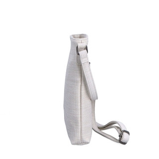 Malá slaměná crossbody kabelka Carmelo materiál syntetická kůže zapínání na zip barva béžová velikost malá 4308 K Z boku