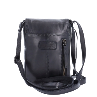 Kožená crossbody taška s klopou Noelia Bolger materiál kůže zapínání s klopou barva černá velikost malá NB 2418 C Zezadu