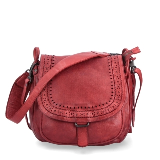 Kožená crossbody kabelka se zdobenou klopou Noelia Bolger materiál kůže zapínání s klopou barva červená velikost střední NB 2030 CV Zepředu