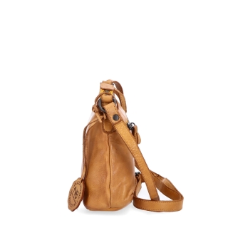 Praktická kožená crossbody na každý den Noelia Bolger materiál kůže zapínání na zip barva žlutá velikost malá NB 2406 ZLU Z boku