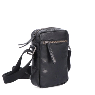 Malá kožená crossbody Poyem materiál kůže zapínání na zip barva černá velikost malá 2220 Poyem C