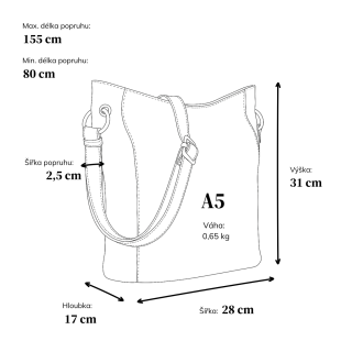 Crossbody kabelka v elegantním designu Carmelo materiál syntetická kůže zapínání na zip barva béžová velikost střední 4339 BE Rozměry
