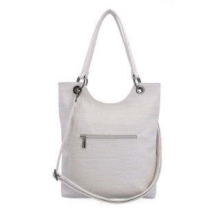 Městská kabelka s odepínacím crossbody popruhem Carmelo materiál syntetická kůže zapínání na zip barva béžová velikost střední 4395 K Zezadu