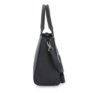 Elegantní z kůže saffiano Noelia Bolger materiál kůže zapínání na zip barva černá velikost střední NB 0038 C Z boku