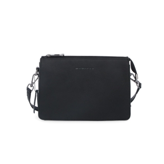 Elegantní crossbody kabelka Noelia Bolger materiál kůže zapínání na zip barva černá velikost malá NB 0042 C Zepředu