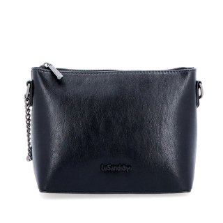 Společenská crossbody kabelka s řetízkem Le Sands materiál syntetická kůže zapínání na zip barva černá velikost malá 7708 C Zepředu