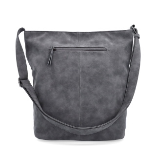 Praktická crossbody kabelka ze syntetického materiálu Tangerin materiál syntetická kůže zapínání na zip barva šedá velikost velká 1108 ANT Zezadu