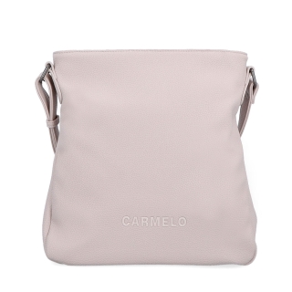 Designová crossbody kabelka Carmelo materiál syntetická kůže zapínání na zip barva růžová velikost střední 4271 LI Zepředu