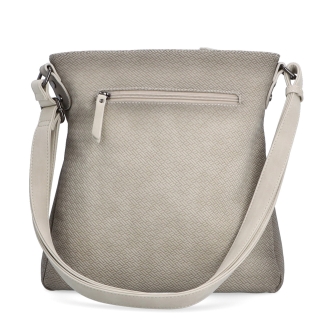 Střední jednoduchá crossbody kabelka Indee materiál syntetická kůže zapínání na zip barva béžová velikost střední 6317 K Zezadu
