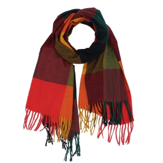 Příjemná šála s kostkovaným vzorem Noelia Bolger materiál Polyester s příměsí vlny barva multicolor KZ002 - 02