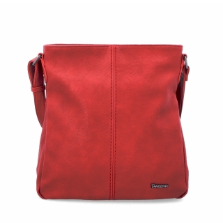Crossbody kabelka s jednoduchým prošíváním Tangerin materiál syntetická kůže zapínání na zip barva červená velikost střední 8003 CV Zepředu