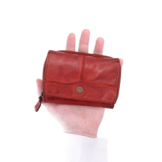 Kožená peněženka s kapsou na zip Noelia Bolger materiál kůže zapínání na cvoček barva červená velikost malá 5136 NB CV V ruce