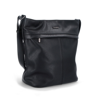 Velká crossbody kabelka z měkké syntetické kůže Tangerin materiál syntetická kůže zapínání na zip barva černá velikost velká 8001 C