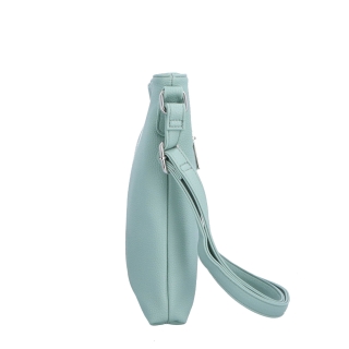 Crossbody kabelka na zip Carmelo materiál syntetická kůže zapínání na zip barva zelená velikost malá 4324 SZE Z boku