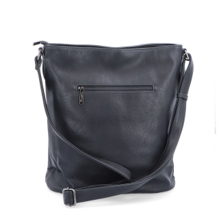 Crossbody kabelka s přední a zadní kapsou Tangerin materiál syntetická kůže zapínání na zip barva černá velikost střední 8036 C Zezadu