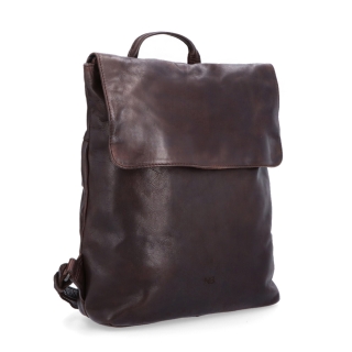 Kožený batoh s klopou ve vintage stylu Noelia Bolger materiál kůže zapínání na zip barva hnědá velikost střední NB 2014 H