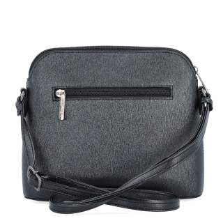 Elegantní crossbody kabelka s čistým designem LeSands materiál syntetická kůže zapínání na zip barva černá velikost malá 4607 C Zezadu
