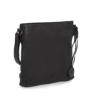 Kožená crossbody kabelka ve vintage stylu Noelia Bolger materiál kůže zapínání na zip barva černá velikost malá NB 2001 C