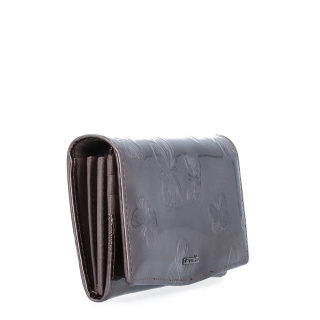 Elegantní dlouhá peněženka Carmelo materiál kůže zapínání na cvoček barva taupe velikost velká 2109 M T Polobok zepředu