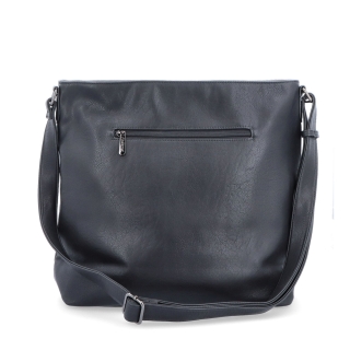 Velká crossbody kabelka na formát A4 Tangerin materiál syntetická kůže zapínání na zip barva černá velikost velká 8037 C Zezadu