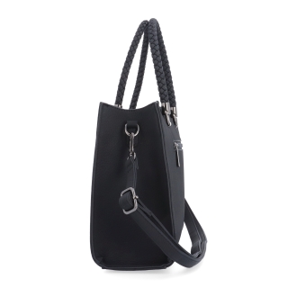 Dámská kabelka s odnímatelným crossbody popruhem Le Sands materiál syntetická kůže zapínání na zip barva černá velikost střední 4648 C Z boku