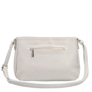 Praktická a elegantní crossbody kabelka Carmelo materiál syntetická kůže zapínání na zip barva béžová velikost střední 4605 K Zezadu