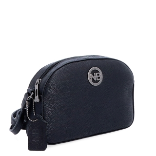 Malá kožená crossbody kabelka s kapsou na zip Noelia Bolger materiál kůže zapínání na zip barva černá velikost malá NB 3013 C
