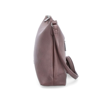 Elegantní crossbody kabelka Tangerin materiál syntetická kůže zapínání na zip barva hnědá velikost malá 8029 TH Z boku