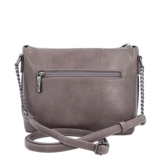 Společenská crossbody kabelka s řetízkem Le Sands materiál syntetická kůže zapínání na zip barva taupe velikost malá 7708 T Zezadu