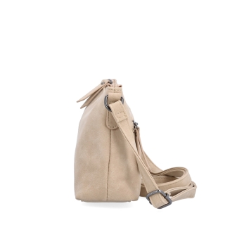 Malá elegantní crossbody kabelka Tangerin materiál syntetická kůže zapínání na zip barva béžová velikost malá 1109 BE Z boku