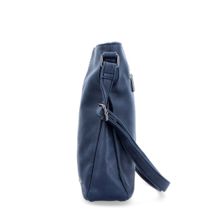 Crossbody kabelka s jednoduchým prošíváním Tangerin materiál syntetická kůže zapínání na zip barva modrá velikost střední 8003 TM Z boku