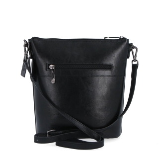 Elegantní kožená crossbody s řetízkem Noelia Bolger materiál kůže zapínání na zip barva černá velikost malá NB 0048 C Zezadu