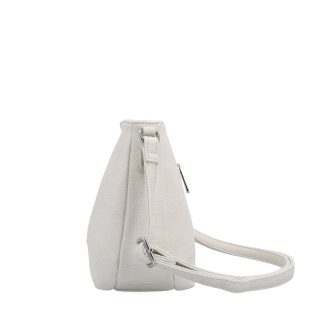 Praktická a elegantní crossbody kabelka Carmelo materiál syntetická kůže zapínání na zip barva béžová velikost střední 4605 K Z boku