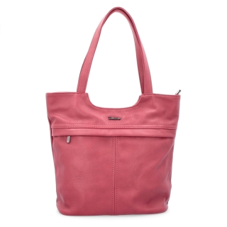 Velká shopper kabelka z měkčí syntetické kůže Tangerin materiál syntetická kůže zapínání na zip barva červená velikost velká 8010 CV Zepředu