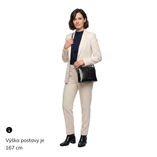 Minimalistická kožená crossbody kabelka na každý den Noelia Bolger materiál kůže zapínání na zip barva černá velikost malá NB 0116 C Na postavě