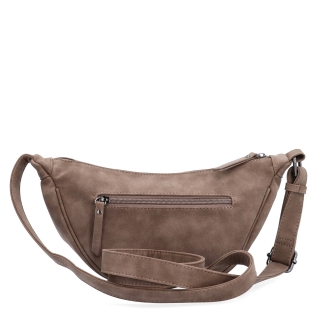 Stylový dámský moonbag ze syntetického materiálu Tangerin materiál syntetická kůže zapínání na zip barva hnědá velikost malá 1112 H Zezadu