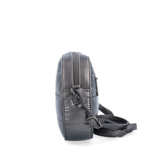 Stylová dámská kabelka s prošíváním Carmelo materiál nylon zapínání na zip barva metalická velikost malá 4386 TI Z boku