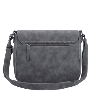 Elegantní crossbody kabelka s klopou Tangerin materiál syntetická kůže zapínání na zip barva šedá velikost střední 1115 ANT Zezadu