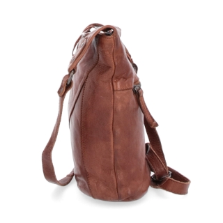Elegantní kožená crossbody kabelka s kapsami Noelia Bolger materiál kůže zapínání na zip barva koňaková velikost malá NB 2101 KO Z boku
